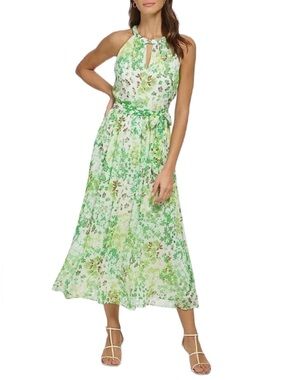 DKNY Floral Halter Maxi Dress